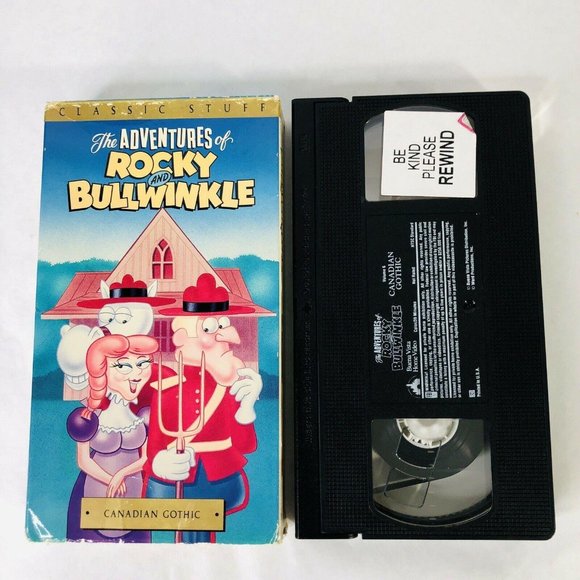 The Adventures of Rocky and Bullwinkle VHS Canadian Gothic Video Tape Classic - Picture 3 of 3